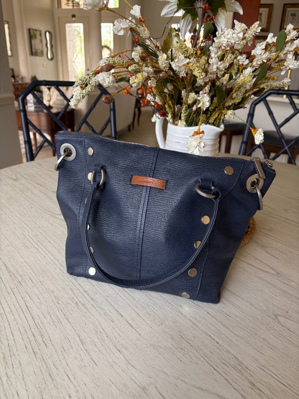 Hammitt Daniel Medium Satchel in Indigo Navy